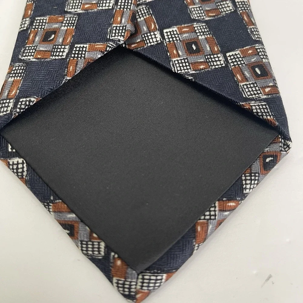 Mara Countess Mara Silk Tie Navy Square Geometric 4